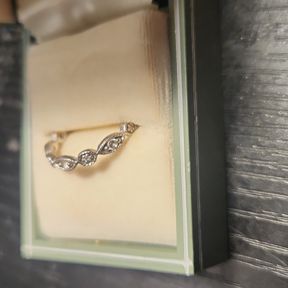 UNIQUE MARQUISE Vintage Sterling Silver Ring Sz8 - Picture 2 of 4